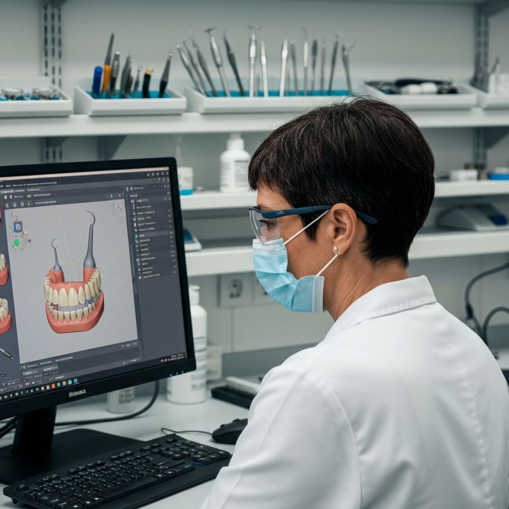 Dental lab technician at work